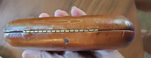 Vintage Anne Klein Italian Leather Eyeglass Hinged Hard Case Made in Italy 4