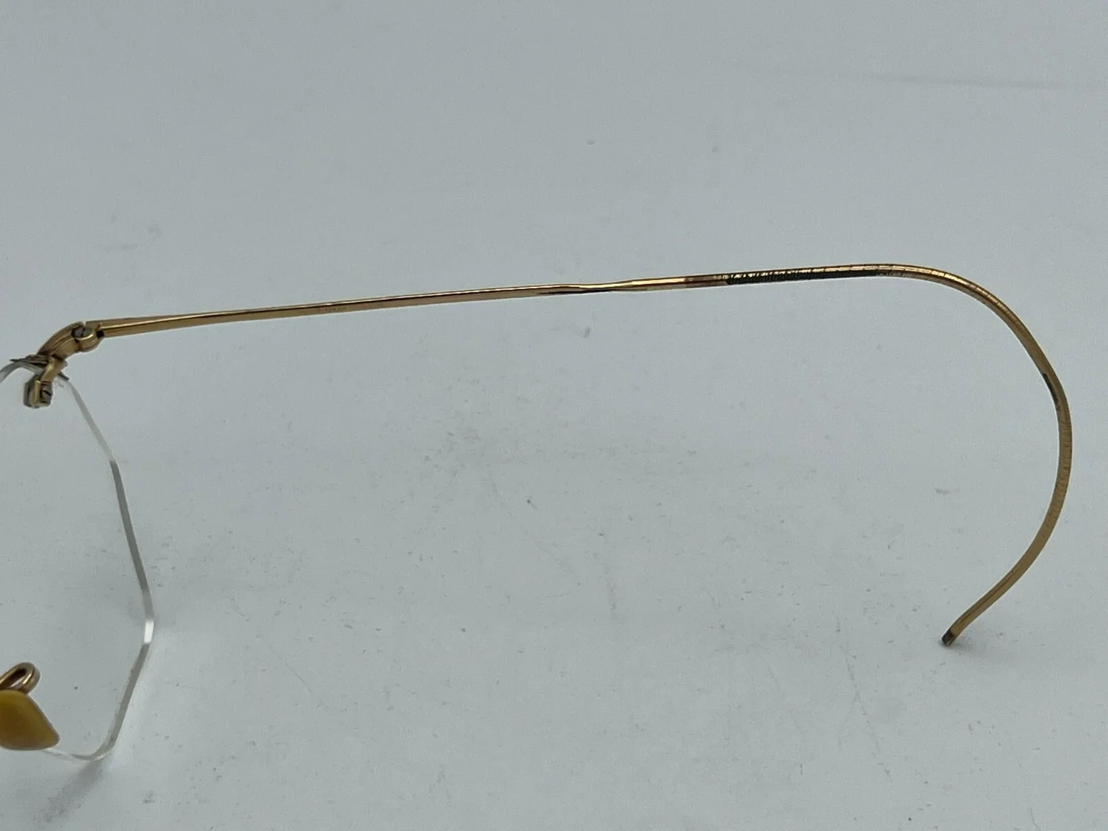 Vintage AO 1/10th Gold Fill Fulvue 3 Piece Rimless Glasses w/ Cable Temples 4