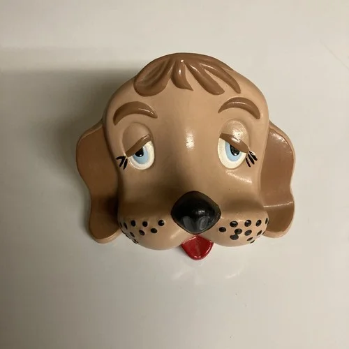 Vintage Arner Puppy Dog Eyeglass Holder; Brown White 3
