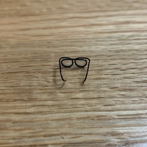 Vintage Artisan Dollhouse Miniature Wire Frame Eye Glasses w/ Lenses TINY Decor 3