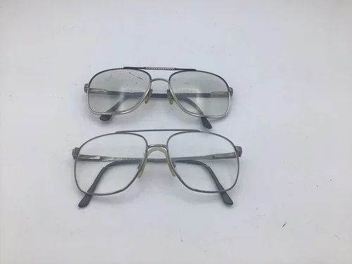 Vintage Aviator Square Eyeglasses Lot of 2 Windsor MAR Natural Luxotica Frames 1