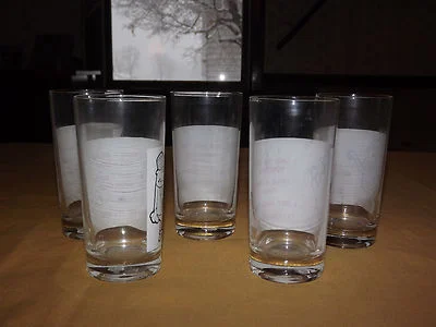 VINTAGE BAR 5 NOVELTY FUNNY SAYINGS DRINK GLASSES 4