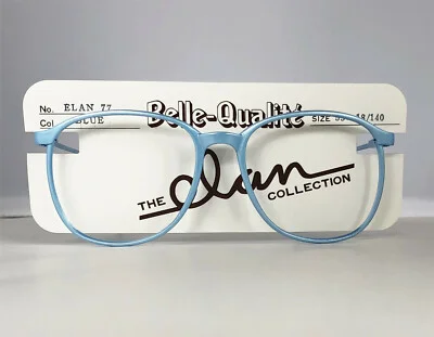 VINTAGE BELLE QUALITE ELAN SKY BLUE CARBON EYEGLASS FRAMES NOS JAPAN 53 & 55mm 3