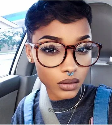 Vintage BOHO Nerd Geek Round Women Clear Fashion Big Eyeglasses WaYf Frames 8280