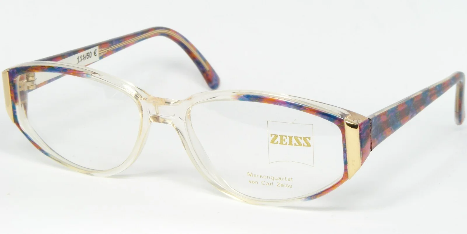 Vintage CARL ZEISS 4737 8400 MULTICOLOR /CLEAR GOLD EYEGLASSES ZEIZZ 53-15-135mm