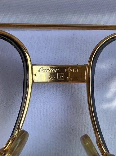 Vintage Cartier Santos Two Bridge Teardrop Sun Or Eyeglasses Gold And Bordeaux 4