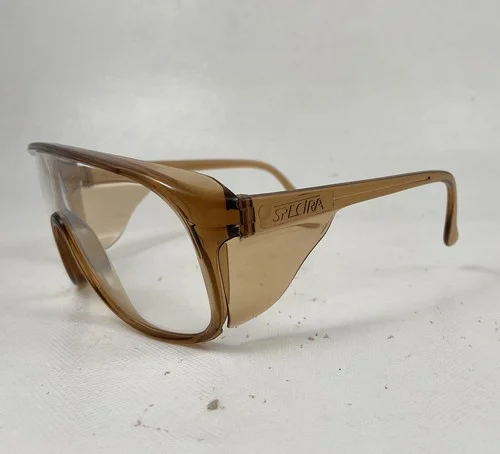 Vintage Deadstock Willson Spectra Safety Glasses, Caramel Frame, Clear Z87 4