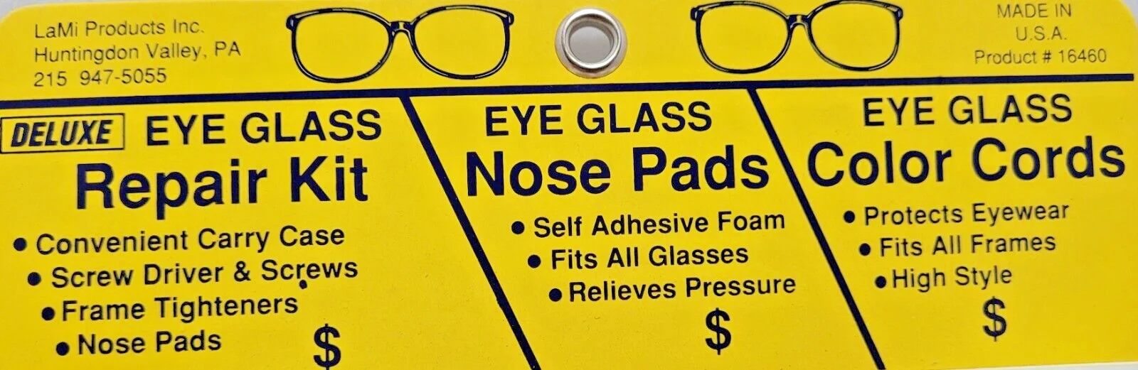 VINTAGE DELUXE EYE GLASS REPAIR KIT STORE DISPLAY BY LAMI PRODUCTS **FREE SHIP** 3