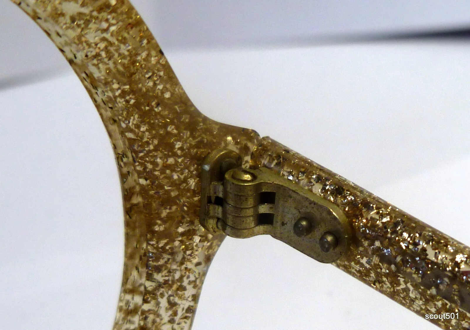 Vintage Elton John Glam Rock Round Clear Lucite Confetti Glitter Eyeglass Frames 4