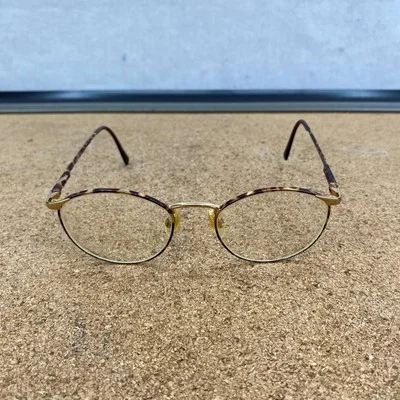 Vintage Eyeglass Frames Giorgio Armani GA 163 Round Metallic Tortoiseshell Italy 3