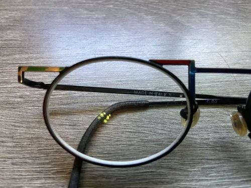 Vintage Eyeglass Frames Taxi C-227 Art Deco Oval Geometric Multicolored 3