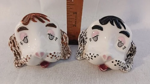 Vintage Eyeglass Holder Dog Face Ceramic Handmade Figurine 5x4” 2