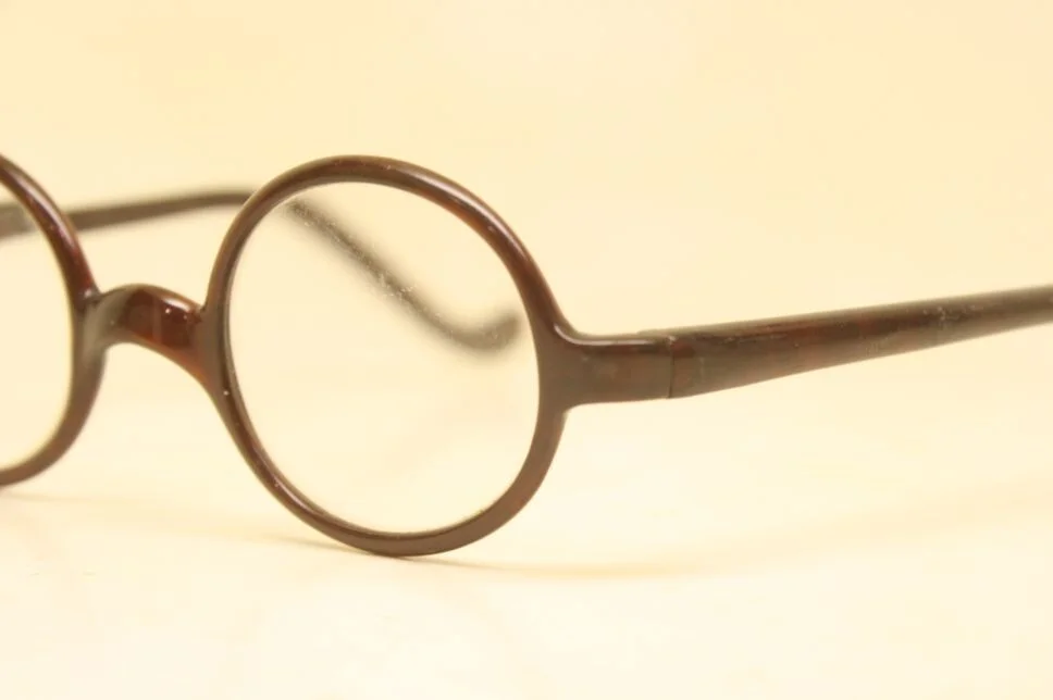 Vintage Eyeglasses Brown Bakelite Oval Frames Antique Glasses 40mm 4
