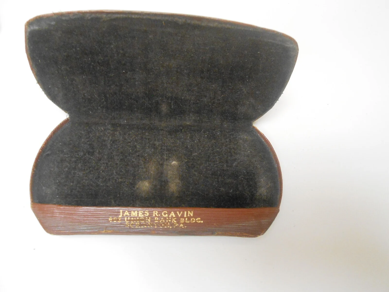 Vintage Eyeglasses Case James R. Gavin, 602 Union Bank Bldg. Scranton, Pa 2