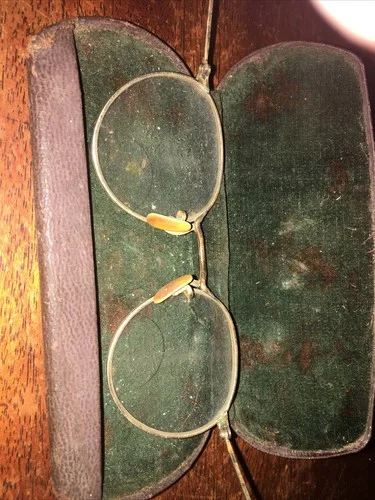 Vintage Eyeglasses Glasses w/ Case Dr. Thompson Md Muskogee Oklahoma￼ 3