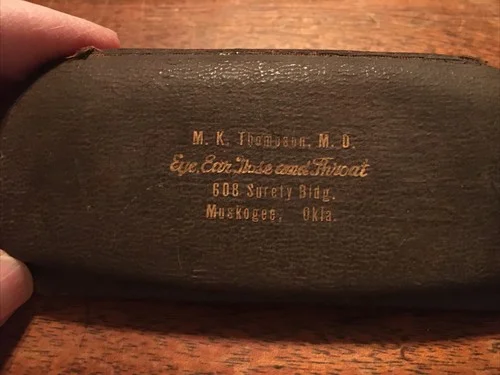 Vintage Eyeglasses Glasses w/ Case Dr. Thompson Md Muskogee Oklahoma￼ 4