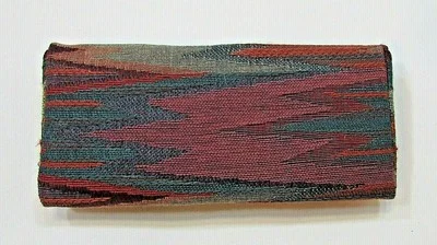 Vintage Flame Stitch Pattern Fabric Eyeglasses Semi-Hard Case Holder FREE S/H 2