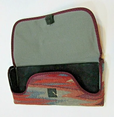 Vintage Flame Stitch Pattern Fabric Eyeglasses Semi-Hard Case Holder FREE S/H 3