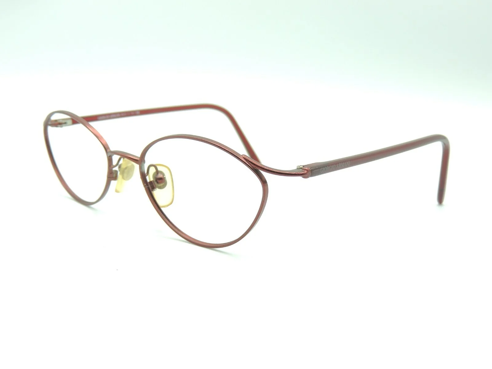 Vintage Giorgio Armani 1010 Burgundy Oval Eyeglass Frame 48 17 130 3
