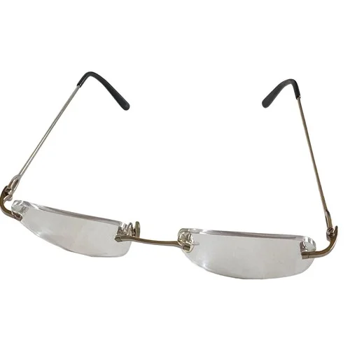 Vintage Glasses Cartier Paris Silver Rectangular Frames Eyeglasses