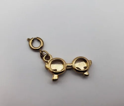 Vintage Gold Eye Glass Charm Pendant For Bracelet Necklace Jewelry Small Gift 2