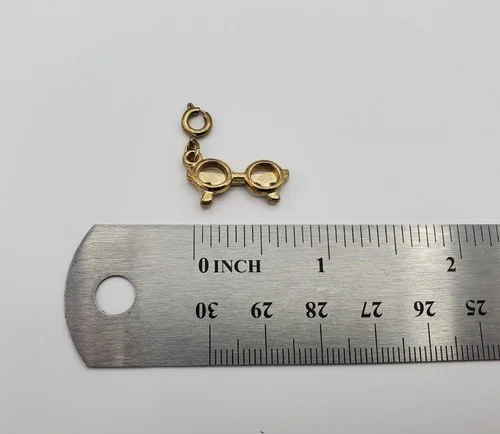 Vintage Gold Eye Glass Charm Pendant For Bracelet Necklace Jewelry Small Gift 3