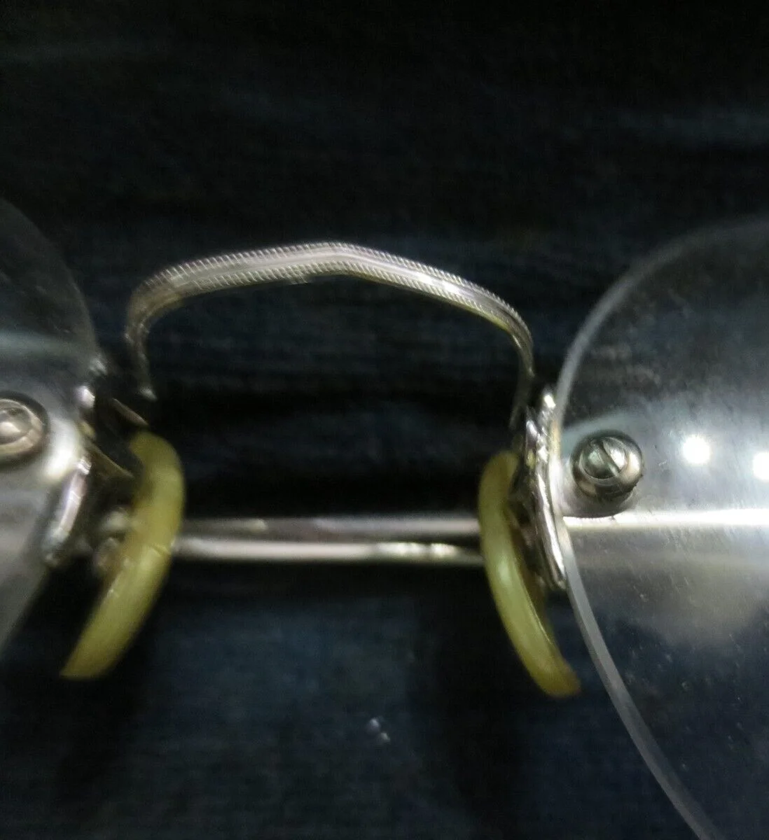 Vintage Granny Glasses Round Lens Steel Wire Rim Eyeglasses in case Unbranded 3