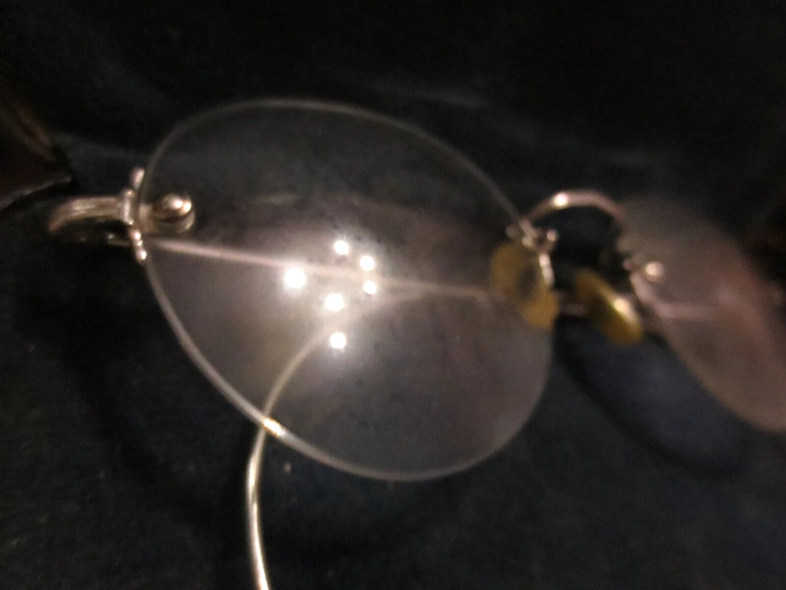 Vintage Granny Glasses Round Lens Steel Wire Rim Eyeglasses in case Unbranded 4