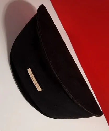 Vintage GUCCI Eyeglass / Sunglasses Black Leather Suede Clamshell Case Nice! 2