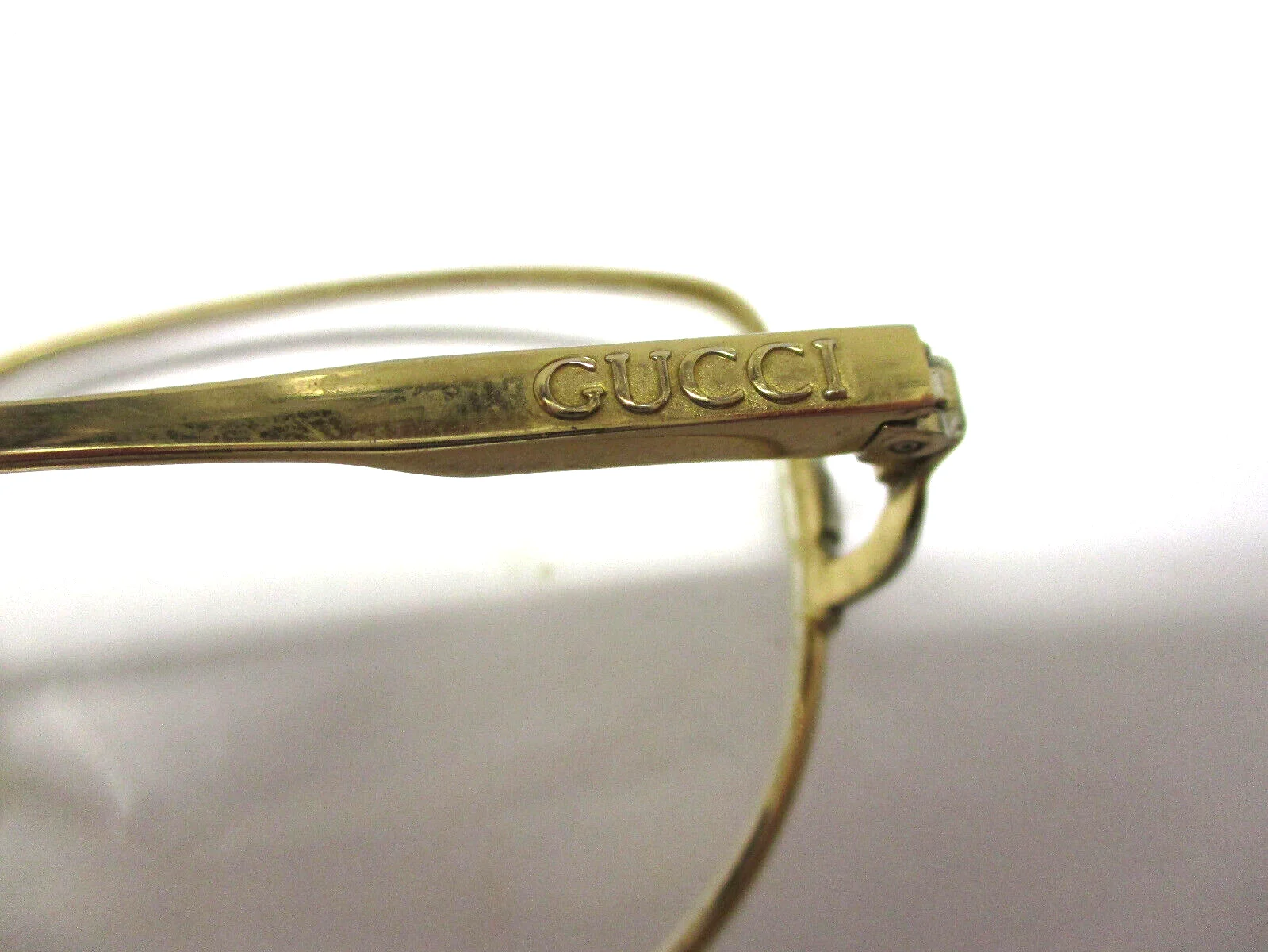 Vintage Gucci Eyeglasses Frames Gold Oval Full Rim 4