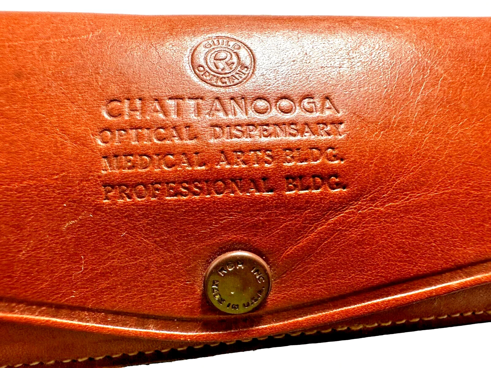 Vintage Guild Opticians Leather Glass Case Chattanooga Optical Dispensary #10022 3