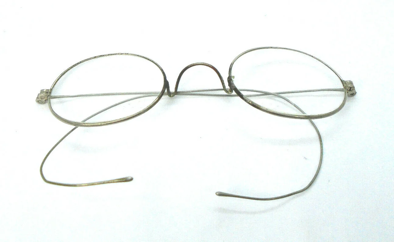 Vintage Handmade Eyeglasses Wrap Around Metal Wire Frames