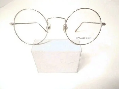 Vintage Harry Potter Type Round Metal Eyeglass Frame NOS Gold 44-20 145 Lot 163A