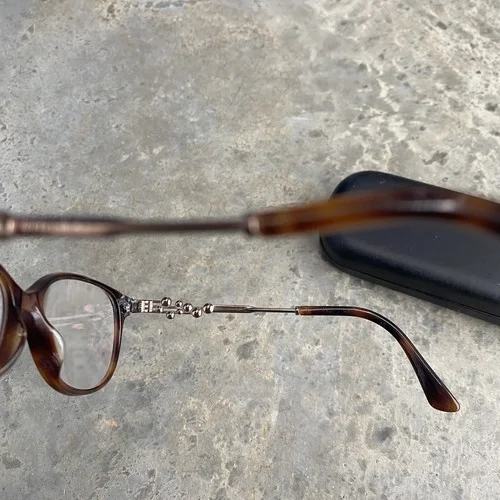 Vintage JIMMY CHOO Brown Gem Rhinestone Eyeglasses Frames Only Made in Italy 3