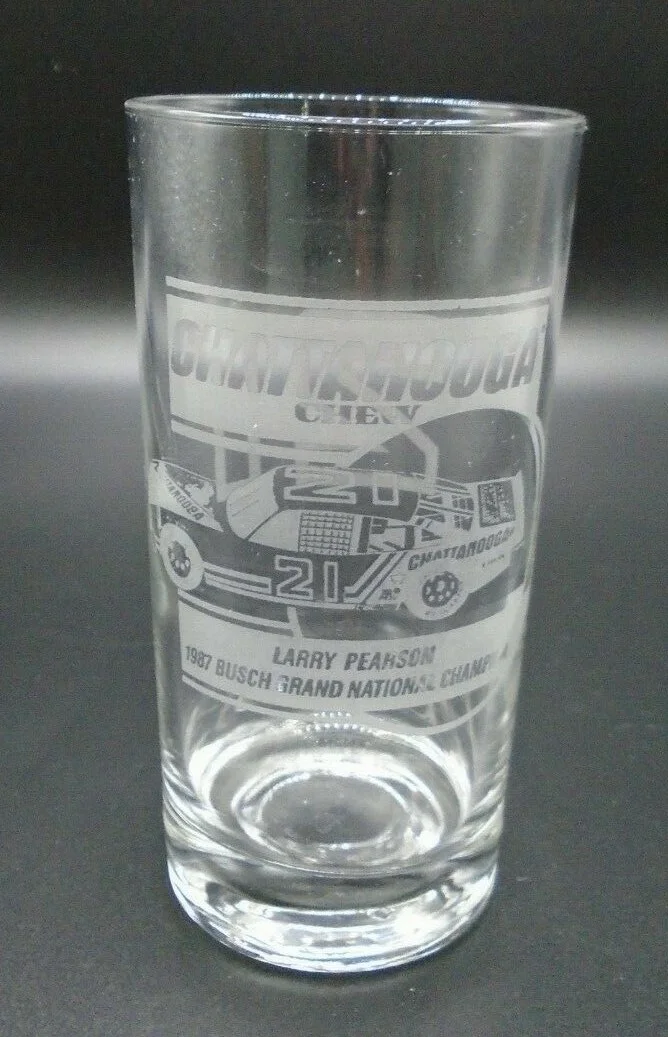 Vintage Larry Pearson #21 Chattanooga Chew 1987 Grand Natl Champion Glasses 2
