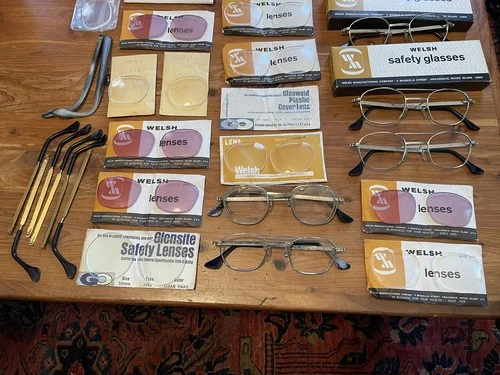 Vintage Lot Of Welsh Manufacturing Safety Glasses & Parts - USA MADE! *PLS READ* 3