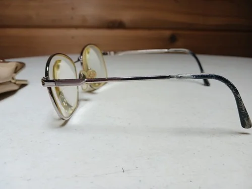 Vintage Luxottica Gold Curved Rx Glasses Frames Women 3