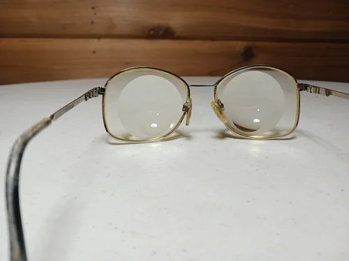 Vintage Luxottica Gold Curved Rx Glasses Frames Women 4
