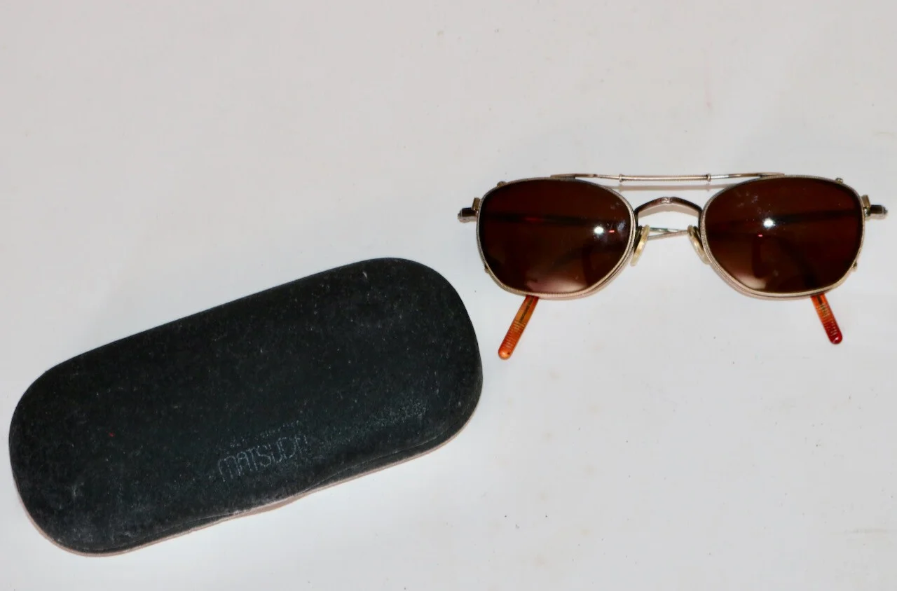 Vintage Matsuda eyeglasses with clip on Sunglasses