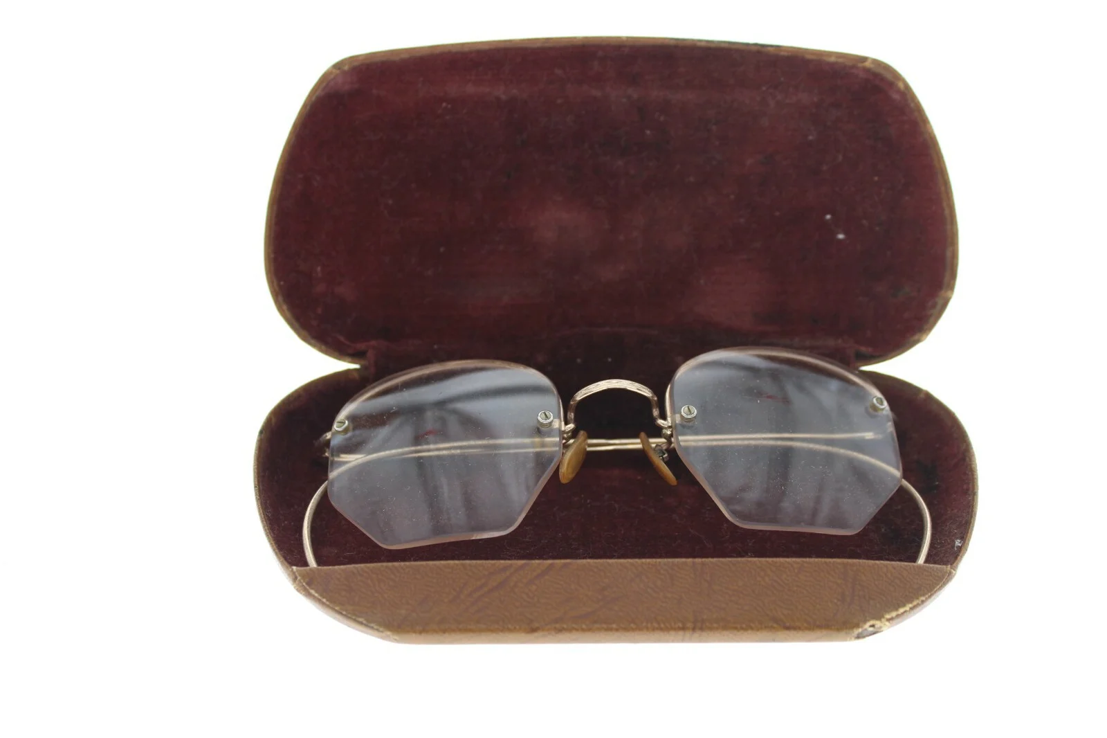 Vintage MC - 1/10 12K GF - Half Rim Gold Filled Hexagon Cable Temples Engraved