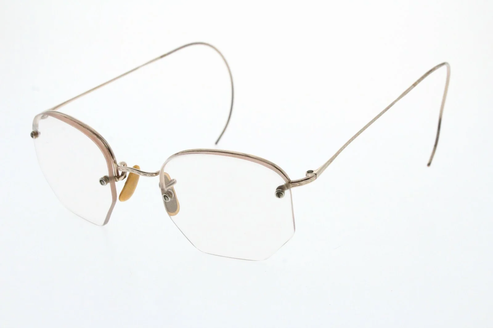 Vintage MC - 1/10 12K GF - Half Rim Gold Filled Hexagon Cable Temples Engraved 3