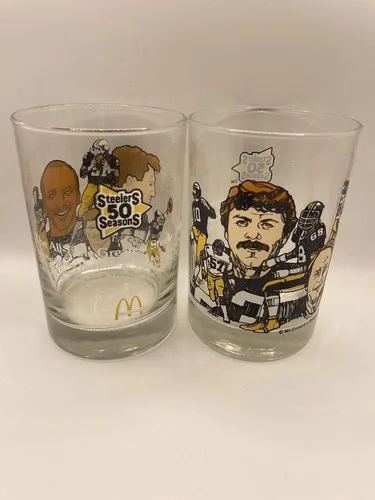 Vintage McDonalds 1982 Pittsburgh Steelers All Time Greatest Team drinking glass