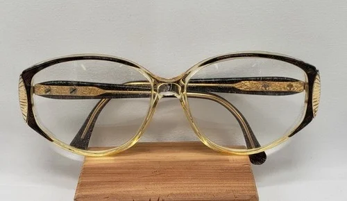 Vintage MOD 1980 Eyeglasses Logo Paris Sparkle 130mm Prescription Frames LP806