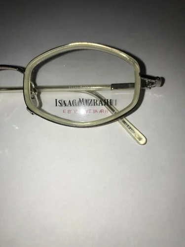 Vintage New ISAAC MIZRAHI Capote Crystal Clear & Silver Glasses Frames 49-22-140 2