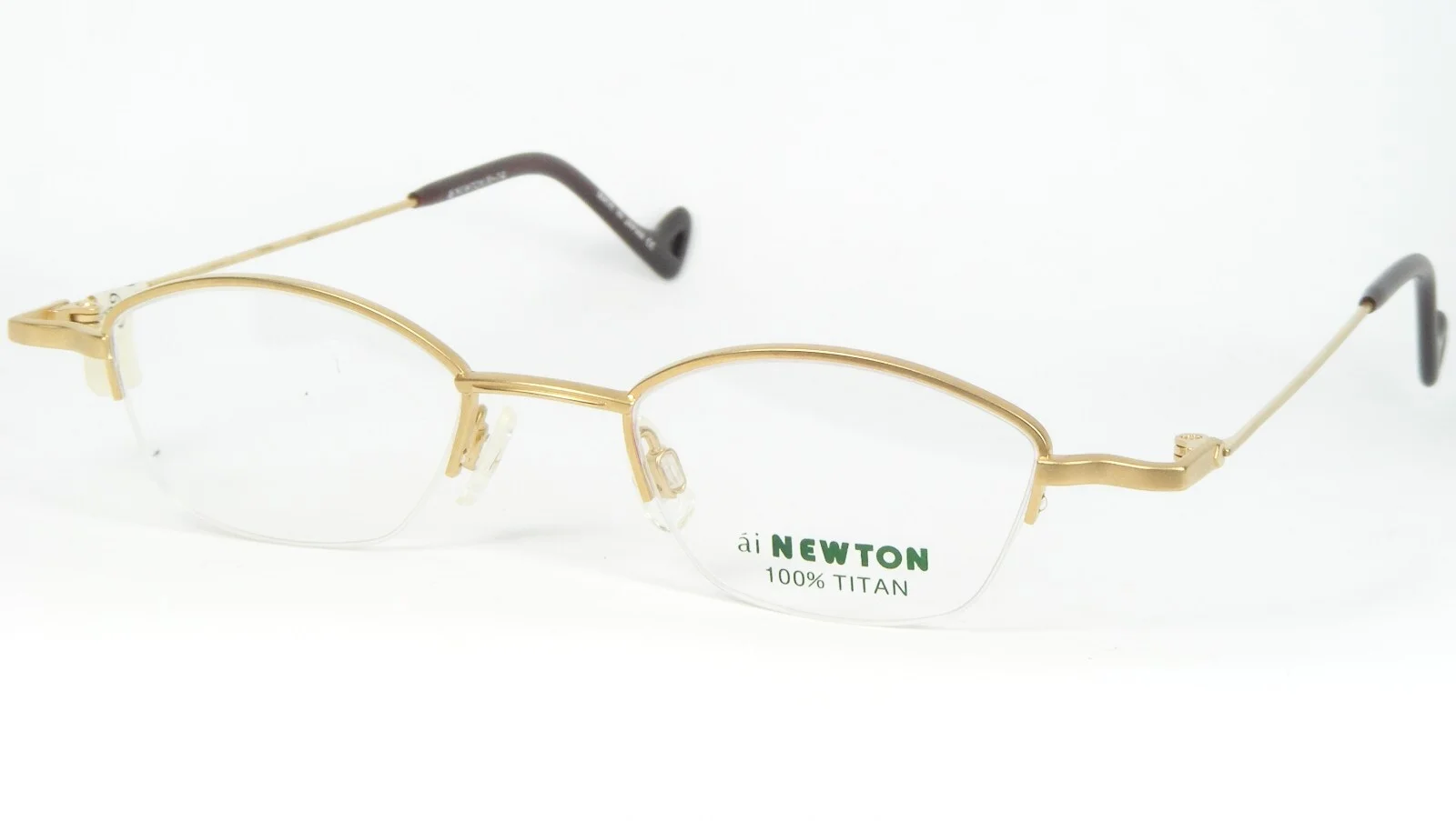 Vintage NEWTON N-14 02 GOLD EYEGLASSES GLASSES TITAN FRAME 43-19-140mm Japan