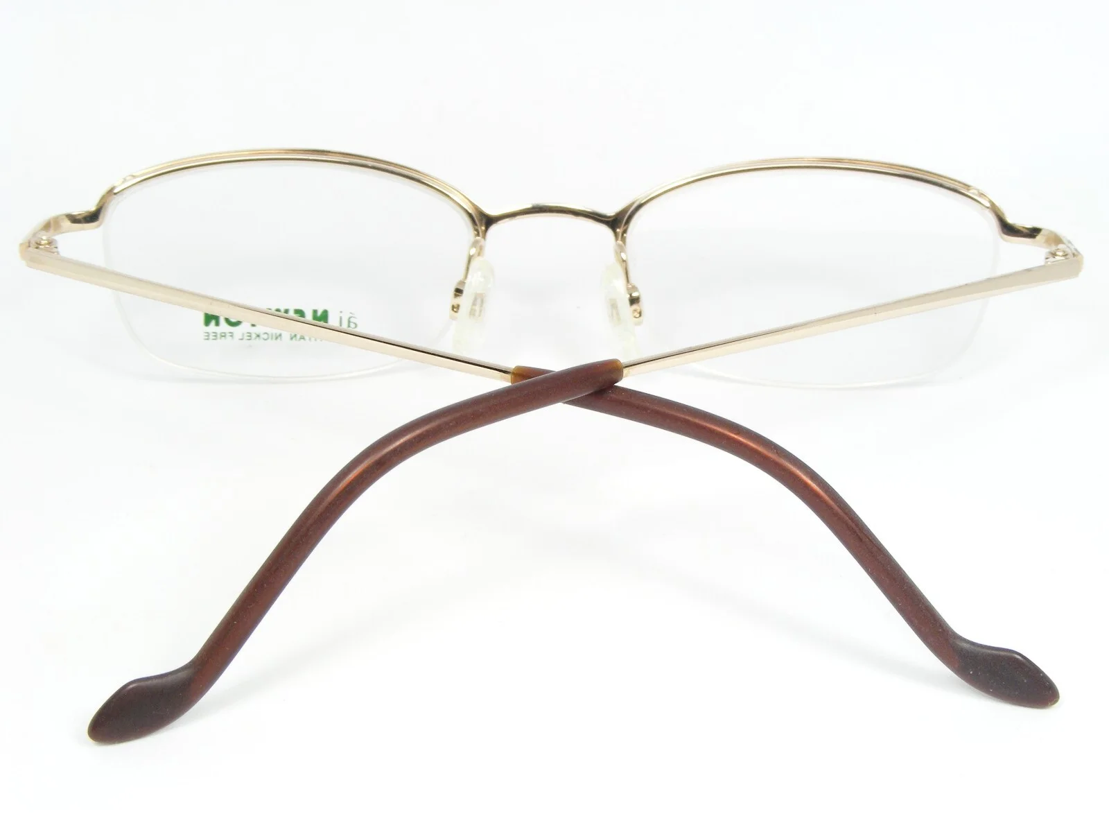 Vintage NEWTON N-33 01 SHINY GOLD EYEGLASSES GLASSES TITAN FRAME 48-20-140 Japan 3