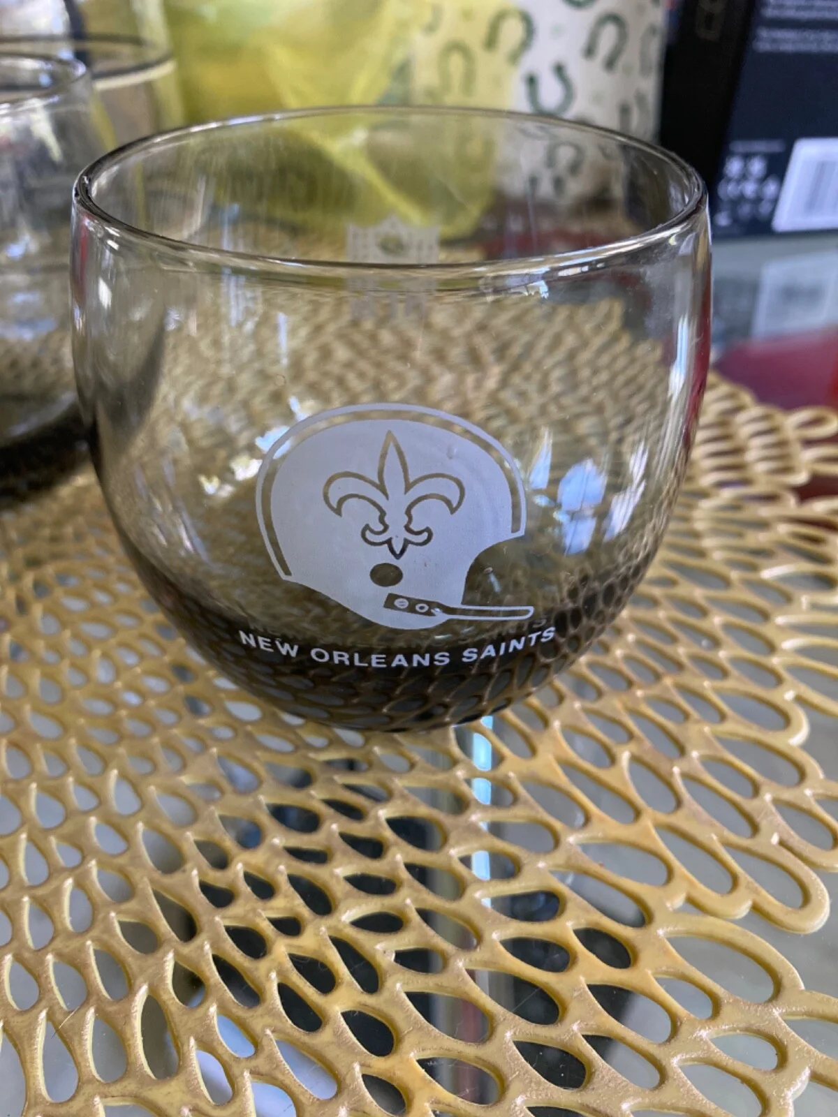 Vintage NFL NEW ORLEANS SAINTS Glass 1960 2