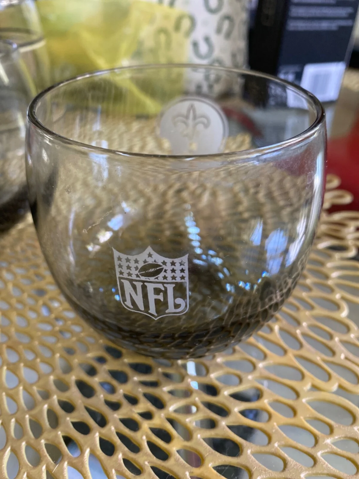 Vintage NFL NEW ORLEANS SAINTS Glass 1960 3