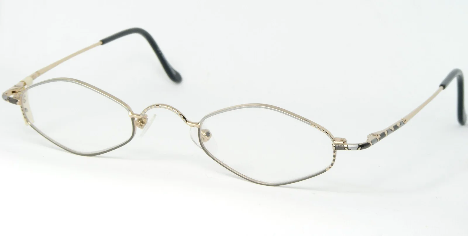 Vintage Optik Fleckenstein 304 1 GOLD /SILVER /GREY UNIQUE EYEGLASSES 43-22-140