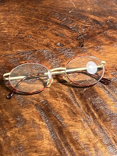 Vintage Personal Optics Gold Frame Steampunk Style Eyeglasses Brown Amber Color 2